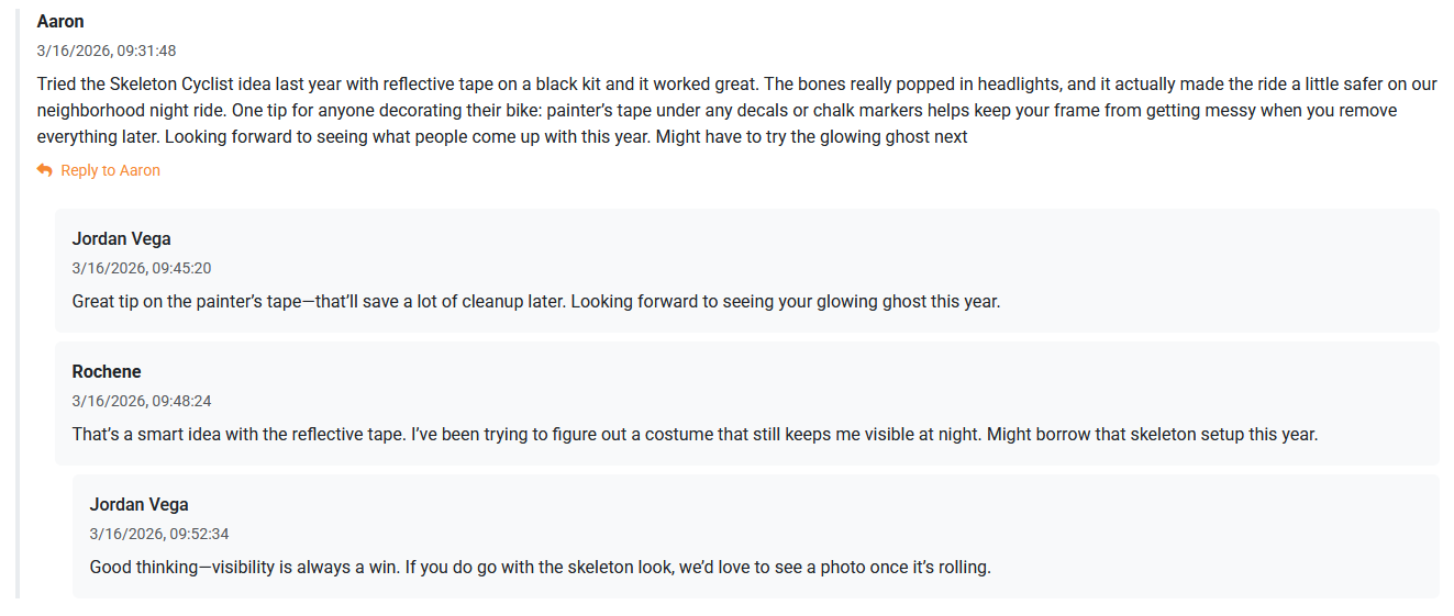 Public Blog comments and replies