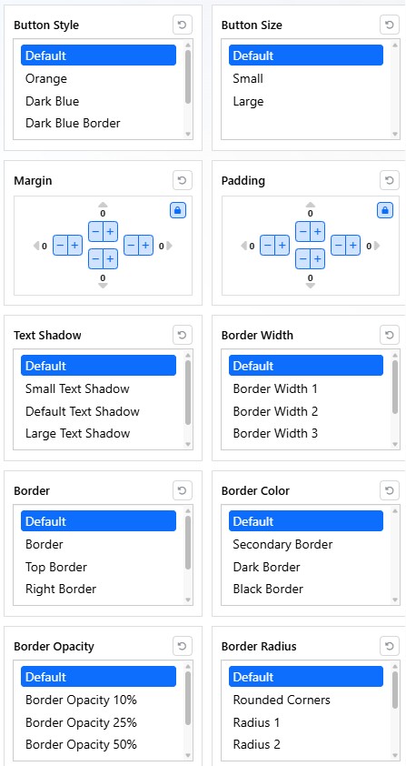 Mobi Workspace button style groups
