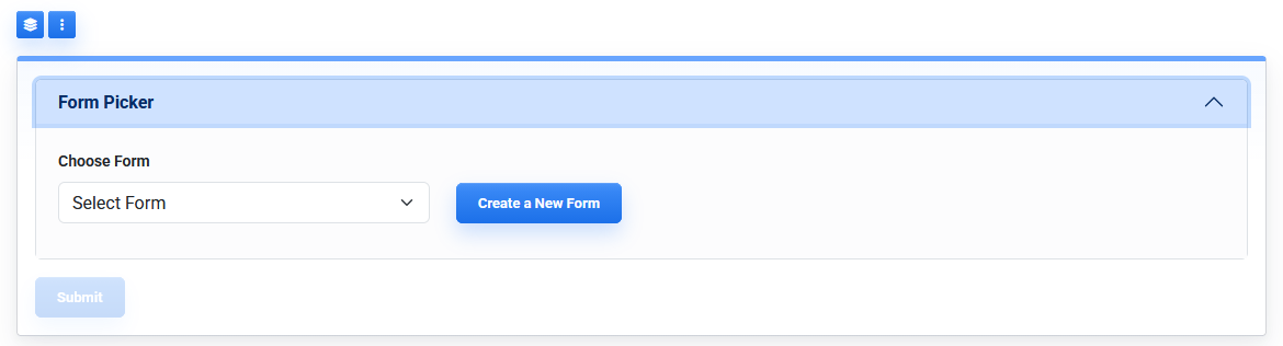 Form Picker block settings