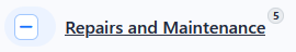 Menu Manager parent page with expand button and descendant count badge