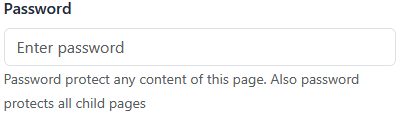 Password field in Advanced Options