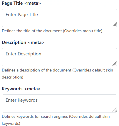 SEO metadata fields in SEO Options