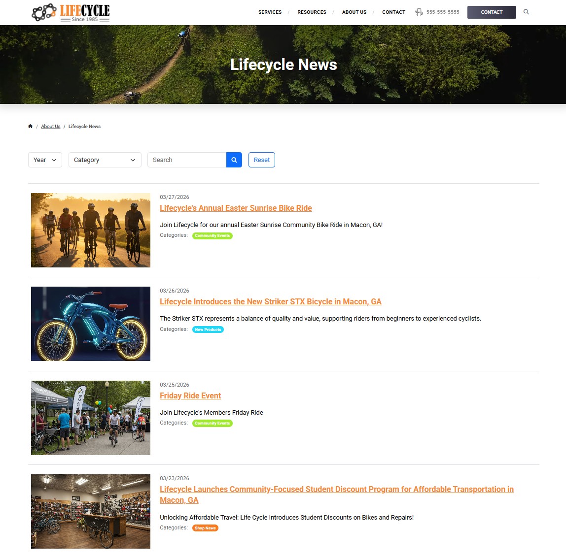 Public News & Press list page