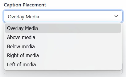 Caption Placement options