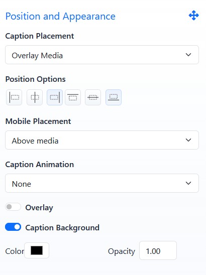Slide position and appearance fields