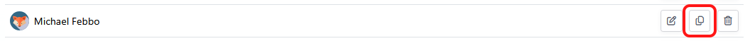 Copy user button