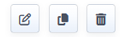 User row action buttons for edit, copy, and delete